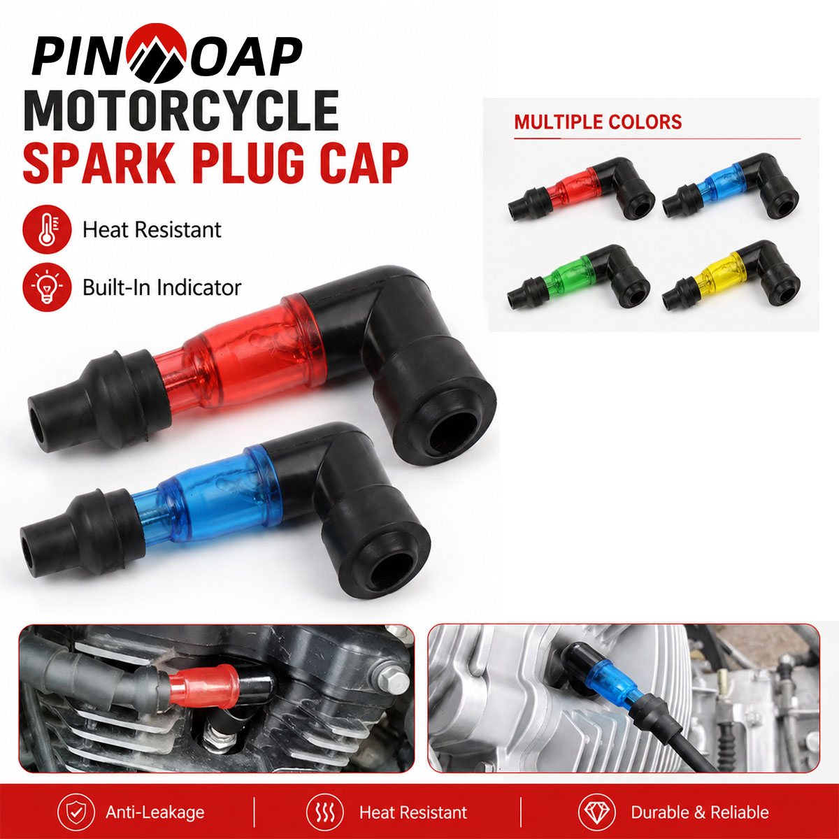 Motorcycle Spark Plug - PINMOAP 1/2PCS Bougie d'allumage de performance